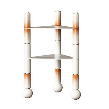 Elegant Ceramic Enamel Etagere 3D model image 1 