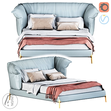 Modern Sleek Bed Frame 3D model image 1 