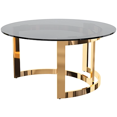 Golden Glass Coffee Table 3D model image 1 