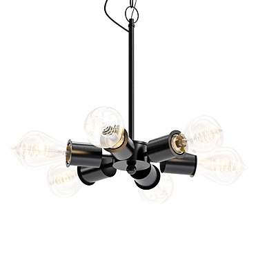 Vintage Edison Pendant Light Fixture 3D model image 1 