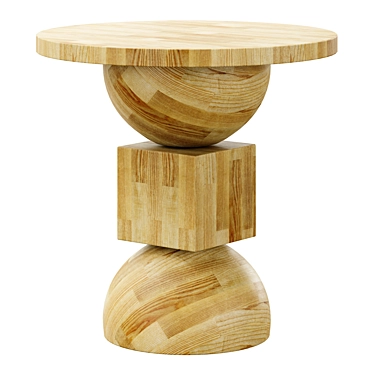 Modern Oak End Table: Jordan 3D model image 1 