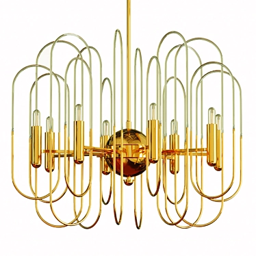 Title: Elegant Sciolari Brass Chandelier 3D model image 1 