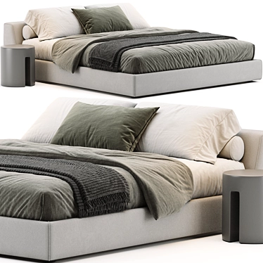 Meridiani Louis Bed: Modern Elegance for Your Bedroom 3D model image 1 