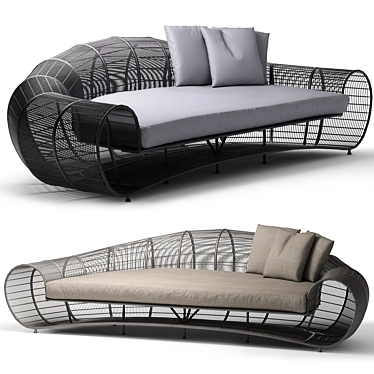 Elegant Curved Sofa by JANUS et Cie 3D model image 1 