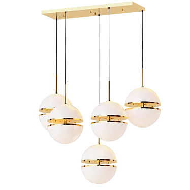 Sleek Spiridon 5-Light Hanging Lamp 3D model image 1 