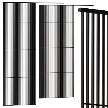 Title: Boca Stripe Rack: Versatile Partition for Curtain and Décor 3D model image 1 