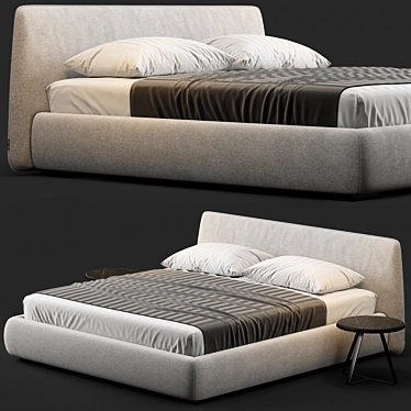 Boca Slim Bed: Sleek and Storage-Packed 3D model image 1 