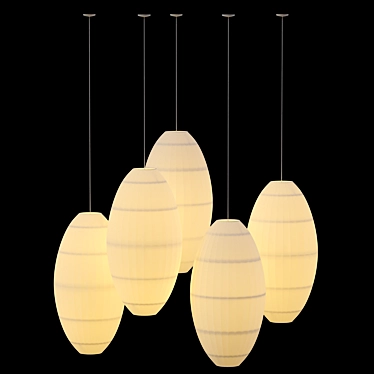 Minimalist Paper Pendant Chandelier 3D model image 1 