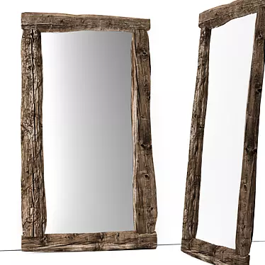 Vintage Reflections: 2150x1250mm Aged Mirror 3D model image 1 
