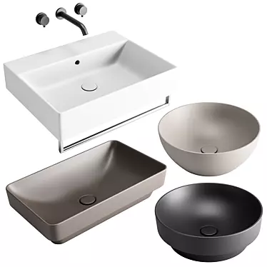 GSI ColorElements Washbasin Set: Quality, Reliability, Hygiene 3D model image 1 