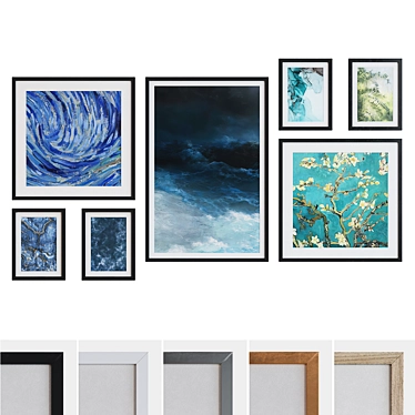 Modern Art Picture Frame Set 3D model image 1 