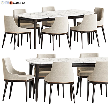 Modern 3D Dining Set - 125 3D model image 1 