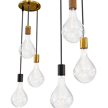 Tala Triple Pendant: Modern Elegance Illuminated 3D model image 1 