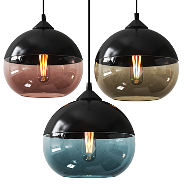 Modern Glass Sphere Pendant Lamp 3D model image 1 