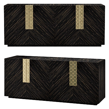 Luxury Ebony Wood Sideboard 3D model image 1 