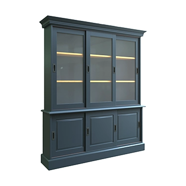 Vintage Pine Cupboard with 6 Doors 3D model image 1 