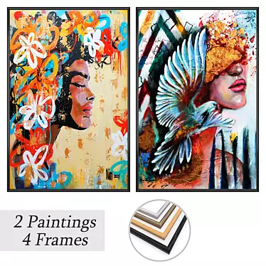 Versatile Set of Wall Paintings 3D model image 1 