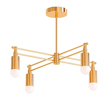 Vintage Brass Chandelier 3D model image 1 