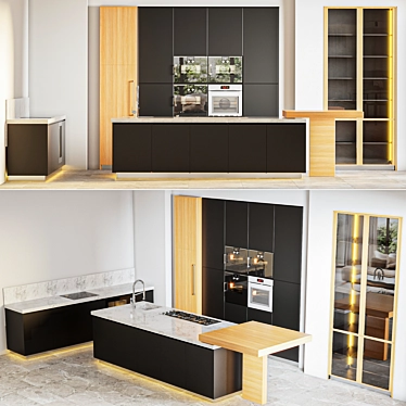 Modern Poliform Kitchen Design 3D model image 1 