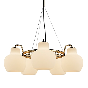 Vilhelm Lauritzen Brass Chandelier 3D model image 1 