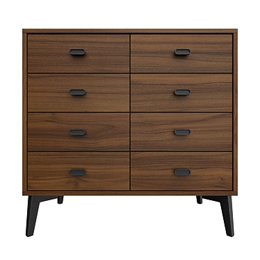 McQueen Walnut 8-Drawer Chest 3D model image 1 