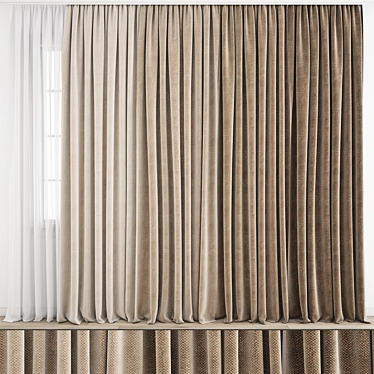 Polygonal Model Curtains 3D model image 1 