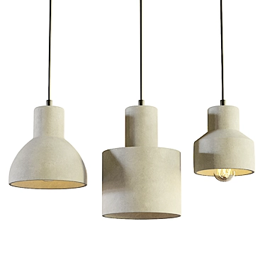 Elegant Broni Hanging Lamp Set 3D model image 1 