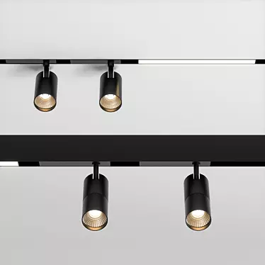 Sleek Black Track Lights 3D model image 1 