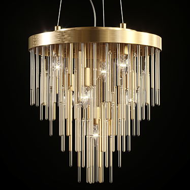 Modern Brass Ring Pendant Lamp 3D model image 1 