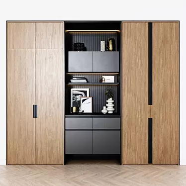 Contemporary Style Wardrobes Set 3D model image 1 