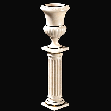 Elegant Marble Vase Stand 3D model image 1 