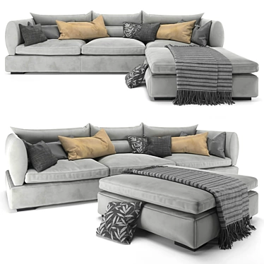 Elegant Blanche PARMA Sofa 3D model image 1 