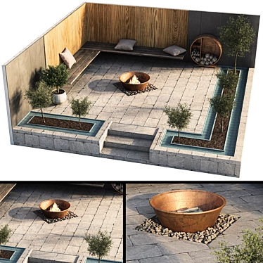Lush Backyard Landscape with Plant 3D model image 1 