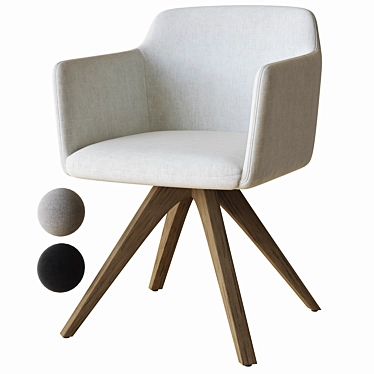 Elegant Rolf Benz 640 Chair 3D model image 1 