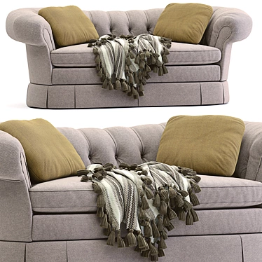 Elegant Victorian Loveseat 3D model image 1 