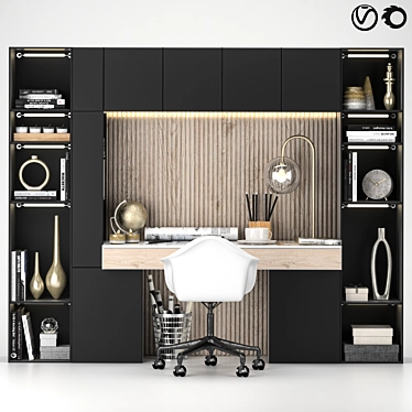 Modern Office Furniture Set 3D model image 1 