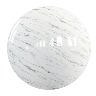 Elegant White Marble Slab 3D model image 1 