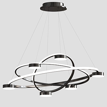 Elegant LED Iron Chandelier 3D model image 1 