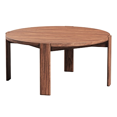 Elegant Walnut Coffee Table 3D model image 1 