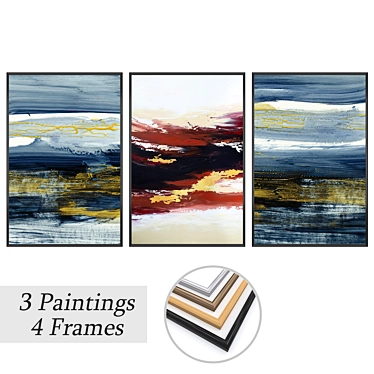 Elegant Wall Art Set 3653 3D model image 1 