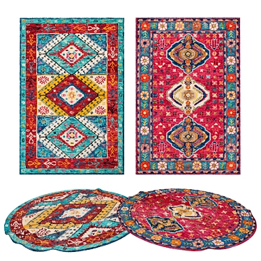 Versatile Set of 3D Rugs 3D model image 1 