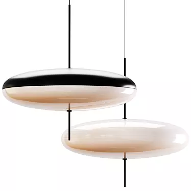 Modern Hanging Lamp - Black & White 3D model image 1 