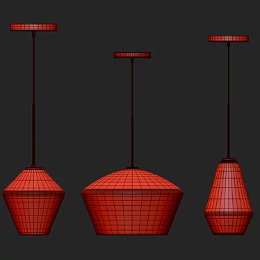 Elegant Glass Geo Chandelier 3D model image 1 