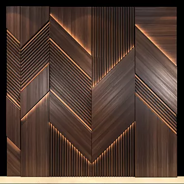 Modern Wood Wall Panel 58 3D model image 1 