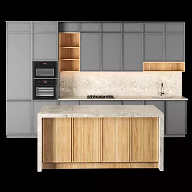 Sleek Modern Kitchen Design 3D model image 1 