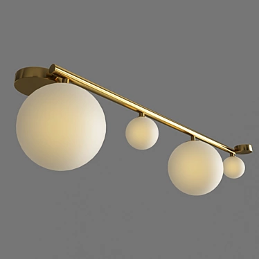 Elbow Gold Ceiling Light 3D model image 1 