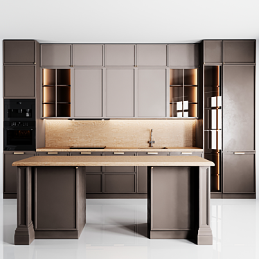 Modern Kitchen Design Set 3D model image 1 