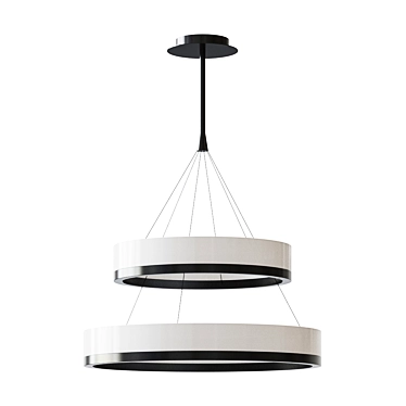 Modern Double Circle Pendant Lamp 3D model image 1 