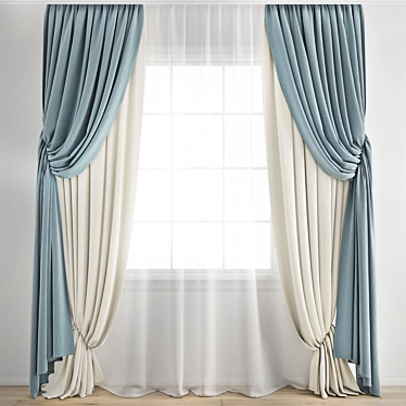 Poly Curtain Model - High Quality 3D Archive 3D model image 1 