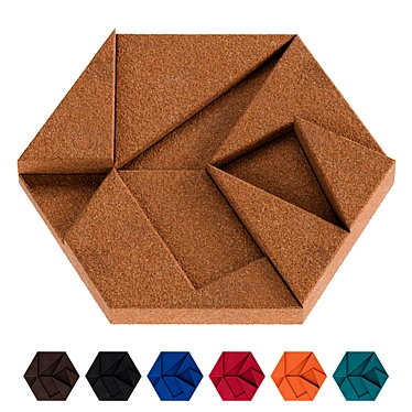 Hexagon Cork 3D Panel 3D model image 1 